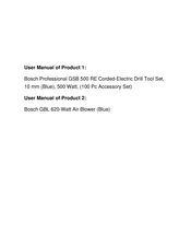 Bosch GSB 500 RE Professional Instructions Manual