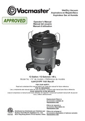Vacmaster VJH1211PF 1101 Operator's Manual
