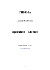 Tonghui Electronics TH9410A Operation Manual