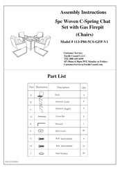 Pacific Casual 113-P80-5CS-GFP-V1 Assembly Instructions