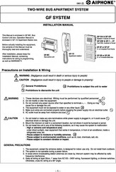 Aiphone GF-SW Installation Manual