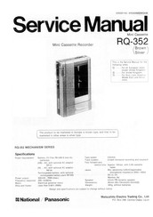 Panasonic RQ-352 Service Manual