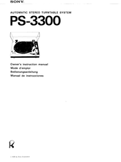 Sony PS-3300 Owner's Instruction Manual