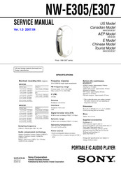 Sony NW-E307 Service Manual