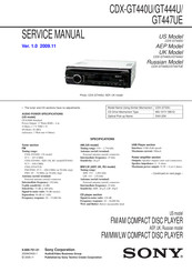 Sony CDX-GT444U Service Manual