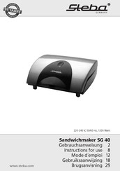 Steba SG 40 Instructions For Use Manual