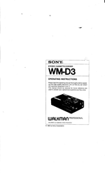 Sony Walkman WM-D3 Operating Instructions Manual