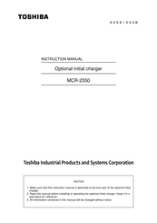 Toshiba MCR-2550 Instruction Manual