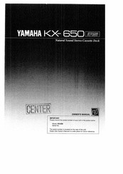Yamaha KX-650 RS Owner's Manual
