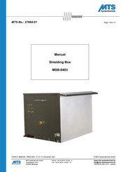 MTS Systems MSB-0403 Manual