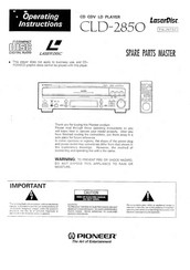 Pioneer CLD-2850 Operating Instructions Manual