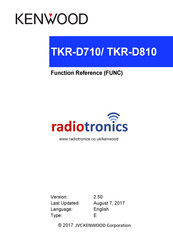 Kenwood TKR-D810 Function Reference
