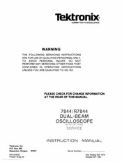 Tektronix R7844 Instruction Manual