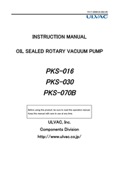 Ulvac PKS-070B Instruction Manual
