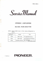 Pioneer SA-6000 Service Manual