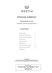 Westin STRATUS COMPACT Installation, Operation And Maintenance Manual