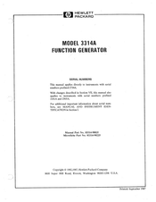 HP 3314A Manual