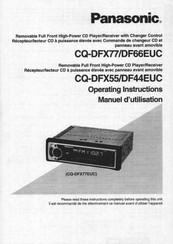 Panasonic CQDFX55EUC - AUTO RADIO/CD DECK Operating Instructions Manual