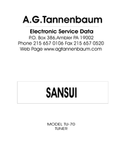 Sansui TU-70 Operating Instructions And Service Manual