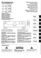 Pioneer A-405R Operating Instructions Manual