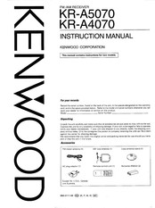 Kenwood KR-A4070 Instruction Manual