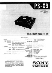 Sony PS-X9 Service Manual