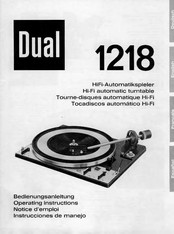 Dual 1218 Operating Instructions Manual