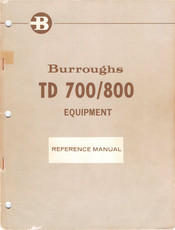 burroughs TD 800 Reference Manual