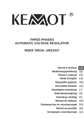 Kemot MSER 10KVA-URZ3437 Owner's Manual