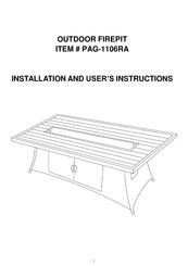 Living Spaces PAG-1106RA Installation And User Instructions Manual
