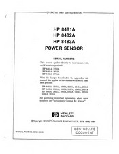 HP 8482A Operating And Service Manual