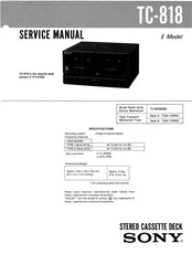 Sony TC-818 Service Manual