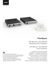 Bose Professional FreeSpace IZA 190-HZ Installation And Operating Manual