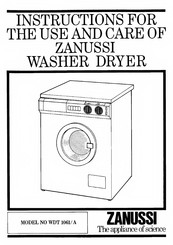 Zanussi WDT 1061/A Instructions Manual