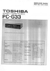 Toshiba PC-G33 Service Data
