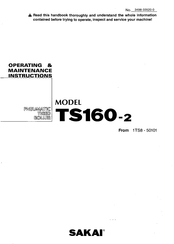 Sakai TS160-2 Operating & Maintenance Instructions