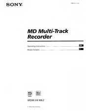 Sony MDM-X4 Mk2 Operating Instructions Manual