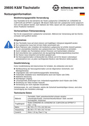 Konig & Meyer 29695 Information For Use