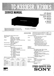 Sony TC-K333ESR Service Manual