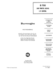 burroughs B700 Technical Manual