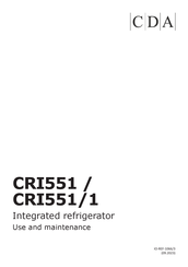 CDA CRI551 Use And Maintenance
