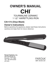 Farouk CHI CA1174 Owner's Manual