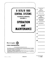 burroughs B 1870 Operation And Maintenance Manual