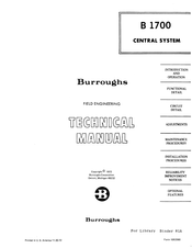 burroughs B 1700 Technical Manual