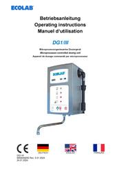 Ecolab DG1/III Operating Instructions Manual
