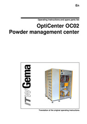 ITW Gema OptiCenter OC02 Operating Instructions And Spare Parts List