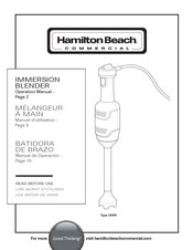 Hamilton Beach Commercial GH04 Operation Manual