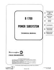 burroughs B 1700 Technical Manual