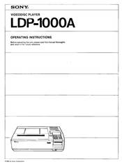 Sony LDP-1000A Operating Instructions Manual