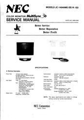 NEC MultiSync 3D JC-1404HED Service Manual